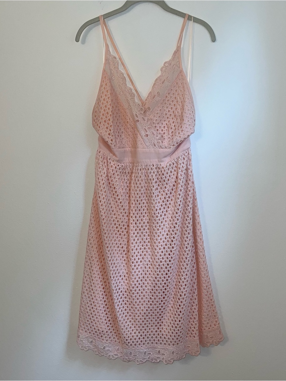 Boohoo Blush Lace-Trim Eyelet Slip